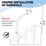 ZNTS 4 Step Ladder with Handrail, Swimming Pool Ladder Above Ground, 660 lb Load Capacity RV Steps with 53062981