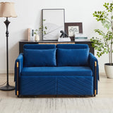 MH 54" Modern Convertible Sofa Bed with 2 Detachable Arm Pockets, Velvet Loveseat Multi-position W1193P254898