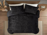 King/Cal King Ruched Fur Down Alternative Comforter Set B035129368