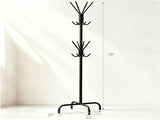 Freestanding Metal Coat Rack with 16 Staggered Hooks, Heavy-Duty Stable Coat Tree with 4 Support 69397459