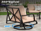 Patio Furniture Set of 2, Outdoor Swivel and Rocking Patio Chairs with 4" Thick Cushions, Bistro Set T3623P409870