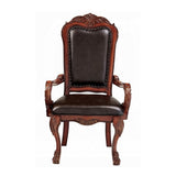Brown and Cherry Oak Arm Chair with Nailhead Trim B062P209245