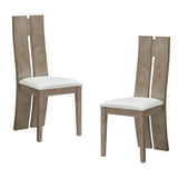 ZNTS Dining Chair Set of 2 MDF, sponge .PU Leather Upholstered Cushion Seat Wooden Back Side Chairs Wood W876126496