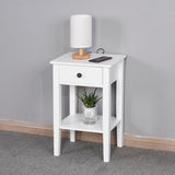 White Bathroom Floor-standing Storage Table with a Drawer 29200245