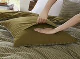 3PCS Full/Queen Waffle Washed Duvet Set B035P341118