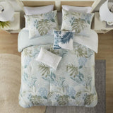 Queen 6 Piece Oversized Cotton Comforter Set with Throw Pillow B035128766