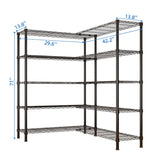 58''W Adjustable Storage Shelves 1500LBS NSF Wire Shelving Unit 5 Tier Metal Shelving for Storage 27764332