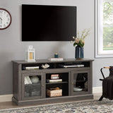 Retro TV Stand for 65'' TV, TV Console Cabinet with Storage, Open Shelves Entertainment Center for W2275P210033