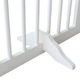 27.6" Height Tall Freestanding Pet Gate, 4 Panels Foldable Dog Gate, Solid Wood Folding Safety Fence 04478845