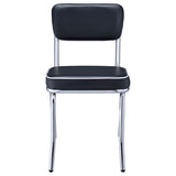 Black and Chrome Upholstered Side Chairs B062P145561
