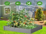 Raised Garden Bed 48x48x10'', Outdoor Wood Planter Box Over Floor, Tool-Free Assembly 57685134