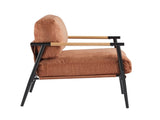27.56" Modern Accent Chair with Plush Cushions, Minimalist Metal Frame, and Wooden Armrest Design N767P215306O