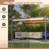 ZNTS 10' x 13' Aluminum Patio Pergola with Retractable Pergola Canopy, Backyard Shade Shelter for Porch, W2505P155205