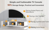 TV Console with Storage Cabinets, Full RGB Color 31 Modes Changing Lights Remote RGB LED TV Stand, W1701105065