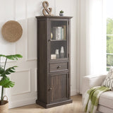 Tall Storage Cabinet, Freestanding Cabinet Glass Door and Shelves, Sideboard cabinet, Cabinet W2275P206603