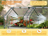 4 x 2 x 3 FT 3-in-1 Galvanized Raised Garden Bed with PVC Greenhouse Cover, Metal Elevated Planter 14650660