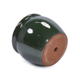 Handmade Dark Green Glazed Ceramic Planter Set of 3, 15/12/9 Inch Diameter, Solid Glossy Finish, for W3273P321543
