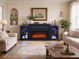 55" Fireplace TV Stand for TVs up to 65", Entertainment Center Console with RGB LED Strips, 6 70665279