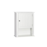 1-Door Bathroom Medicine Cabinet and Laundry Wall Storage Shelf - White 64272415