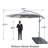 without Plastic base -10ft Offset Patio - Offset Hanging Cantilever Patio Outdoor Market W2911P277286