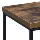 Weathered Oak and Black Rectangular End Table B062P181351