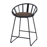 Brown and Black Counter Height Chair with Sled Base B062P209298