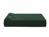 Modern Floor Sofa with 2 Pillows,Convertible Teddy Fabric Foam-Filled Sleeper Sofa Bed,15" Full Size 42527621