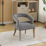 25.79" Wide Modern Barrel Open Back Accent Chair with Wooden Legs for Dining Room, Club, Kitchen and W3118P254209