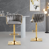 COOLMORE Vintage Bar Stools with Back and Footrest Counter Height Dining Chairs 2PC/SET W153990662