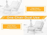100*65*101cm High Back Belt Waist Pillow Log Color Solid Wood Armrest Backrest Seat Frame Iron Frame 61834508
