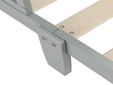 Wooden Baby Toddler Bed Children Bedroom Furniture with Safety Guardrails Gray 65296253