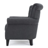 ZNTS Mirod Comfy Accent Chair with Tufted Backrest, Bedroom Single Seat Arm Chair with Wooden Legs, 36794.00FDGY