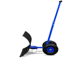 29 x 18in Adjustable T-Handle Snow Plow with Inflatable Wheels, Heavy Duty Human-Powered Manual Snow 89149481