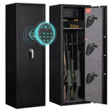 ZNTS Large Black Steel Cabinet, with Smart Combination Lock, Smart Alarm, LED Lights, Dividers and W100090174