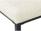 Tufted Metal Bench - Stain-Resistant Cream Woven 74063266