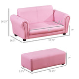 Kids Sofa Set with Footstool-Pink 93471348