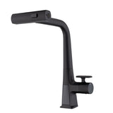 Matte Black Waterfall Kitchen Faucet with Temperature Display, Single Handle Kitchen Faucet with W1217P146517