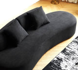 90" Curved Sofa with Throw Pillows, 4 Seater Luxury Velvet Couch with Half Moon Design and B2735P320306
