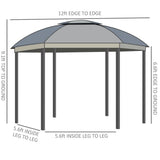 144x144 Inch Round Outdoor Gazebo, Patio Dome Gazebo Canopy Shelter with Double Roof, Netting 20014471
