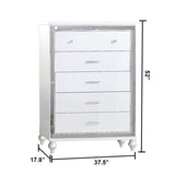 Mirror Framed Chest Made With Wood in White Color 808857981936