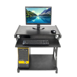 ZNTS Moveable Four-wheel Computer Desk Black 73764478