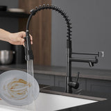 Commercial Stainless Steel Kitchen Faucet with Pull Down Sprayer, Single Handle Single Lever Kitchen W1932P224883