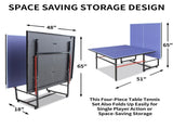 8ft Mid-Size Table Tennis Table Foldable & Portable Ping Pong Table Set for Indoor & Outdoor Games 59711211