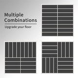 Patio Interlocking Deck Tiles, 12"x12" Square Composite Decking Tiles, Four Slat Plastic Outdoor W1859111967