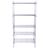 ZNTS XM-304B Rectangle Carbon Steel Metal Assembly 5-Shelf Storage Rack Silver Gray 13746784