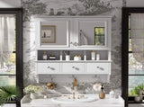 4-in-1 Bathroom Mirror Cabinet, 24-inch Wall Mounted Medicine Cabinet with Drawers & Organizer 67622975