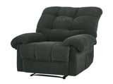 Dark Gray Recliner Chair, Overstuffed Armchair, Manual Recliner, Living Room Seating, Reading Chair, 07638741