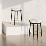 24.75'' Modern Counter Stools Set of 2,White Counter Stools with iron Frame,Sponge N780P189729W