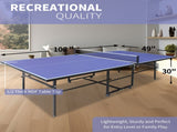 9*4.1ft Blue Mid-Size Table Tennis Table Foldable & Portable Ping Pong Table Set for Indoor Games W1408P478681
