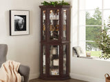 Lighted Corner Curio Cabinet - Glass Display Shelf with Tempered Glass Doors, Adjustable Shelving, W1758P300130